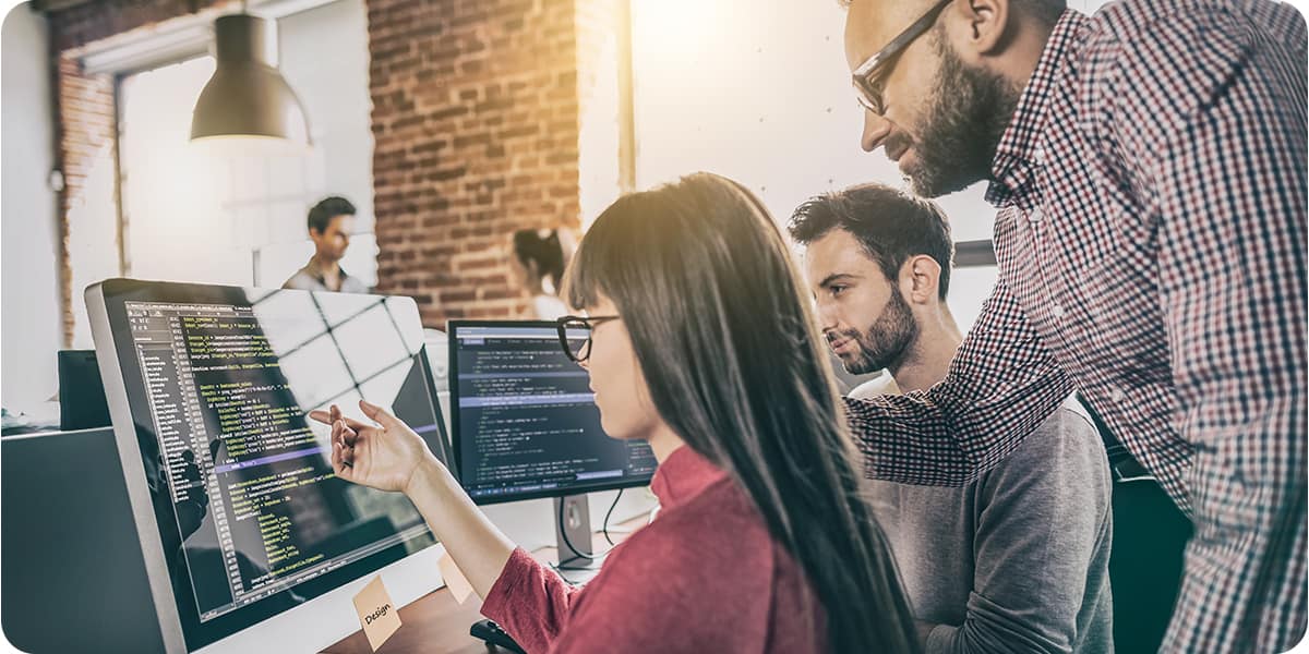 Group of colleagues working on a project
