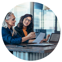 Two women during a meeting