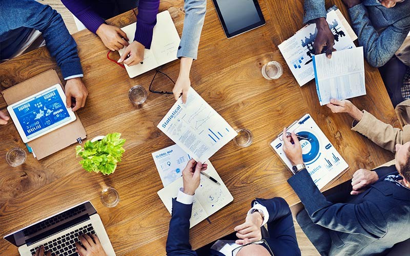 Group of business people during a meeting