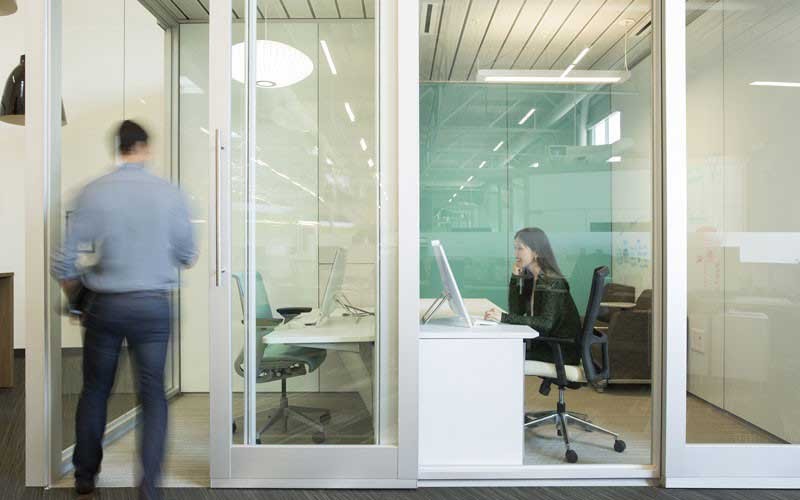 Working in modern offices 