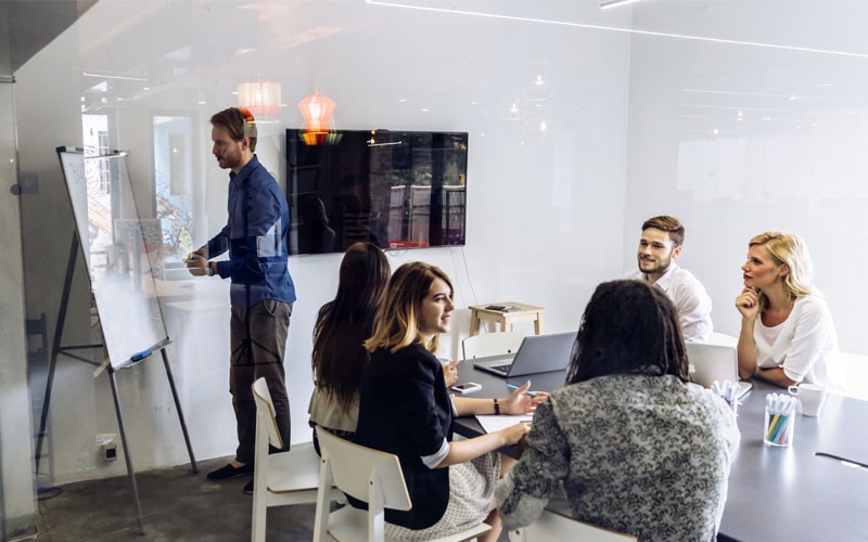 Collaborating in meeting room
